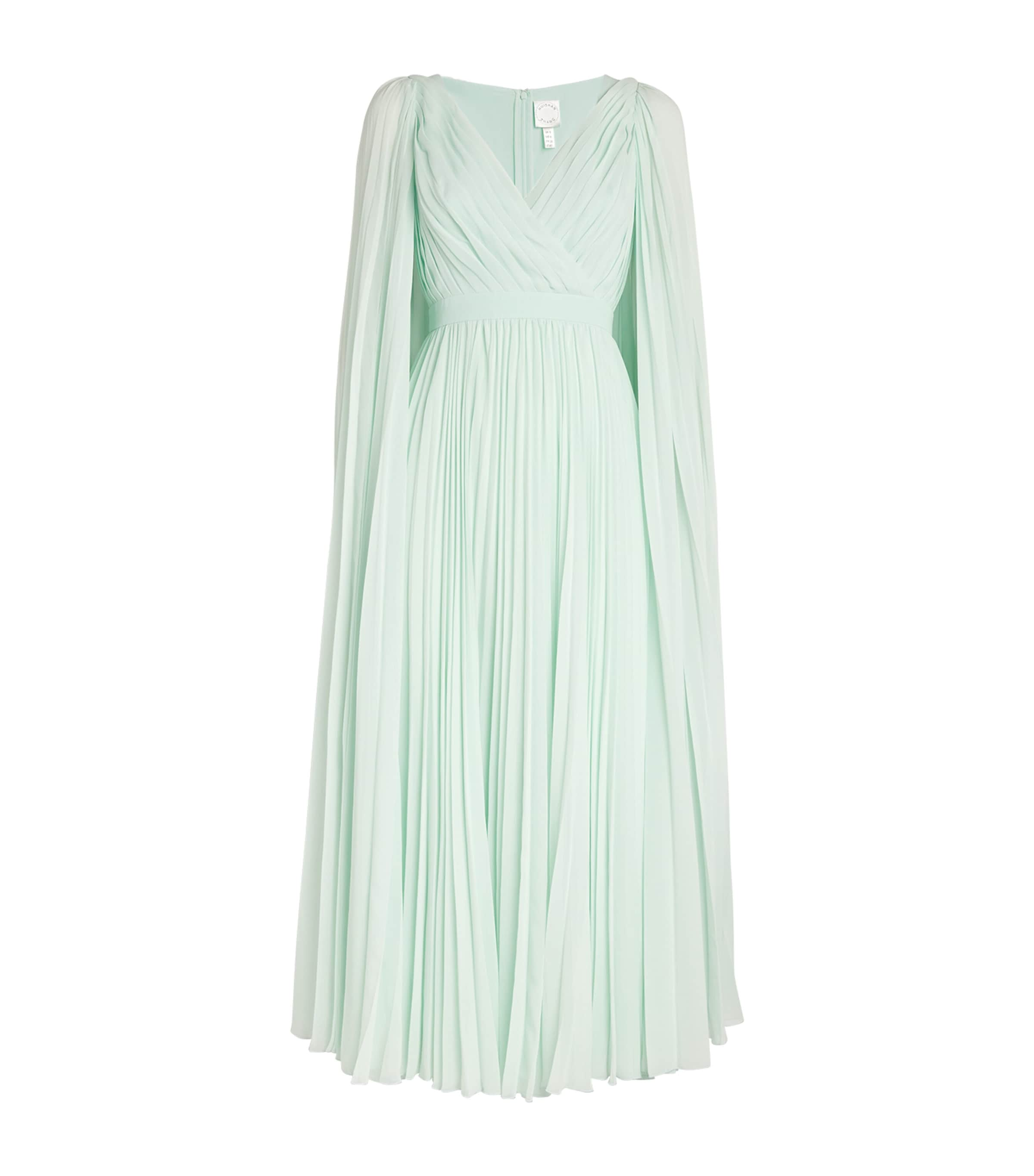 Huishan Zhang Pleated Beryl Gown In Green