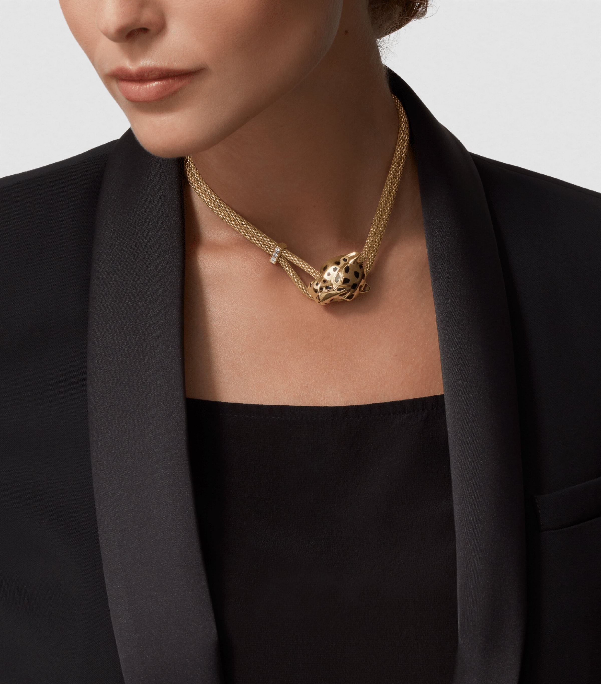 Cartier Yellow Gold, Diamond, Tsavorite and Onyx Panthère de Cartier Necklace Yellow Gold Image 5