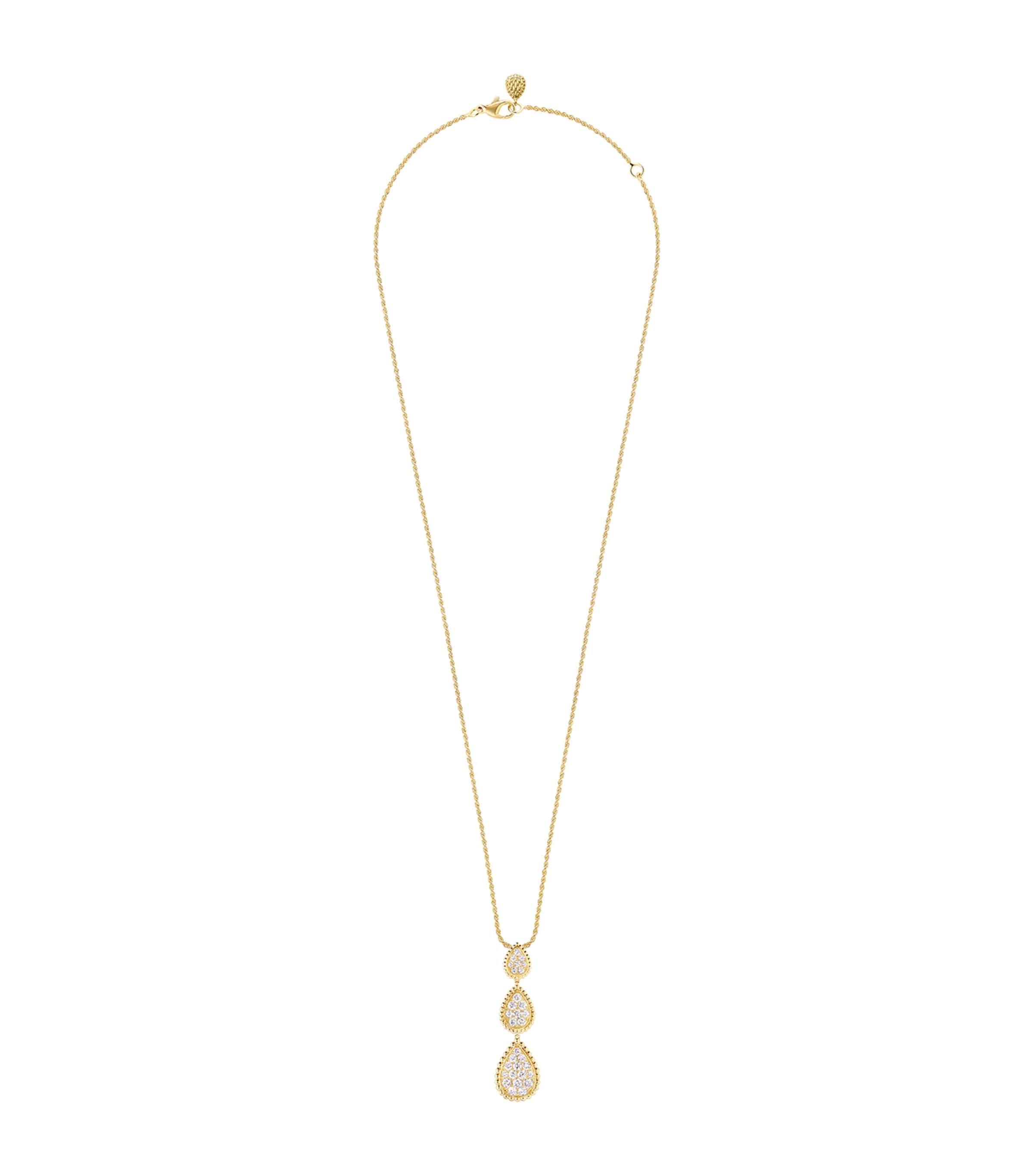 Boucheron Yellow Gold And Diamond Serpent Bohème Three Motifs Necklace In Gold