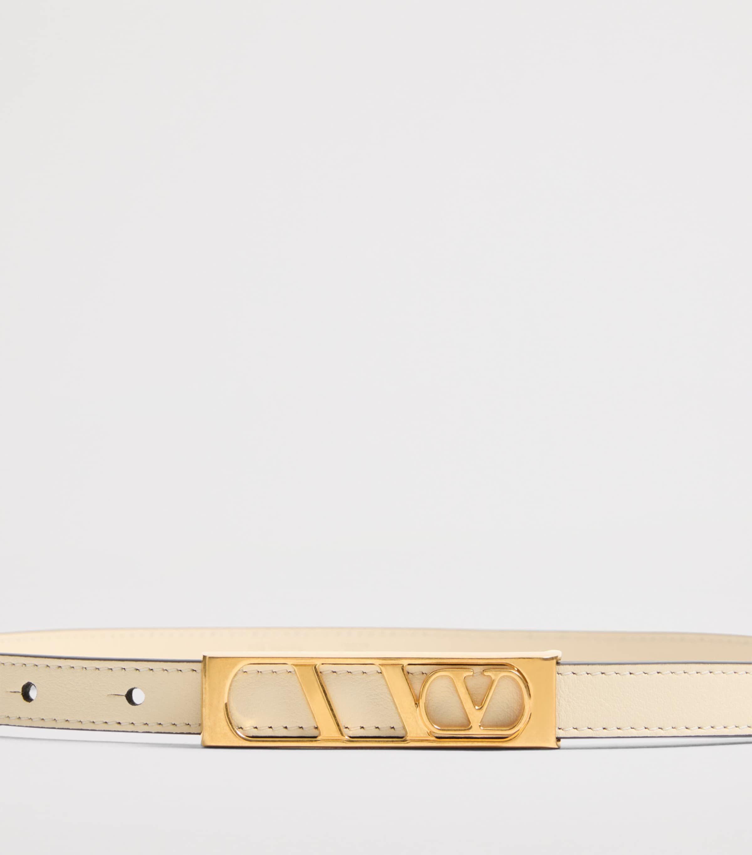 Leather VLogo Signature Belt REN Image 4