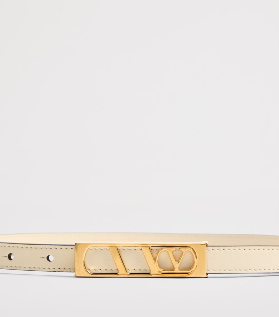 Leather VLogo Signature Belt REN Image 4