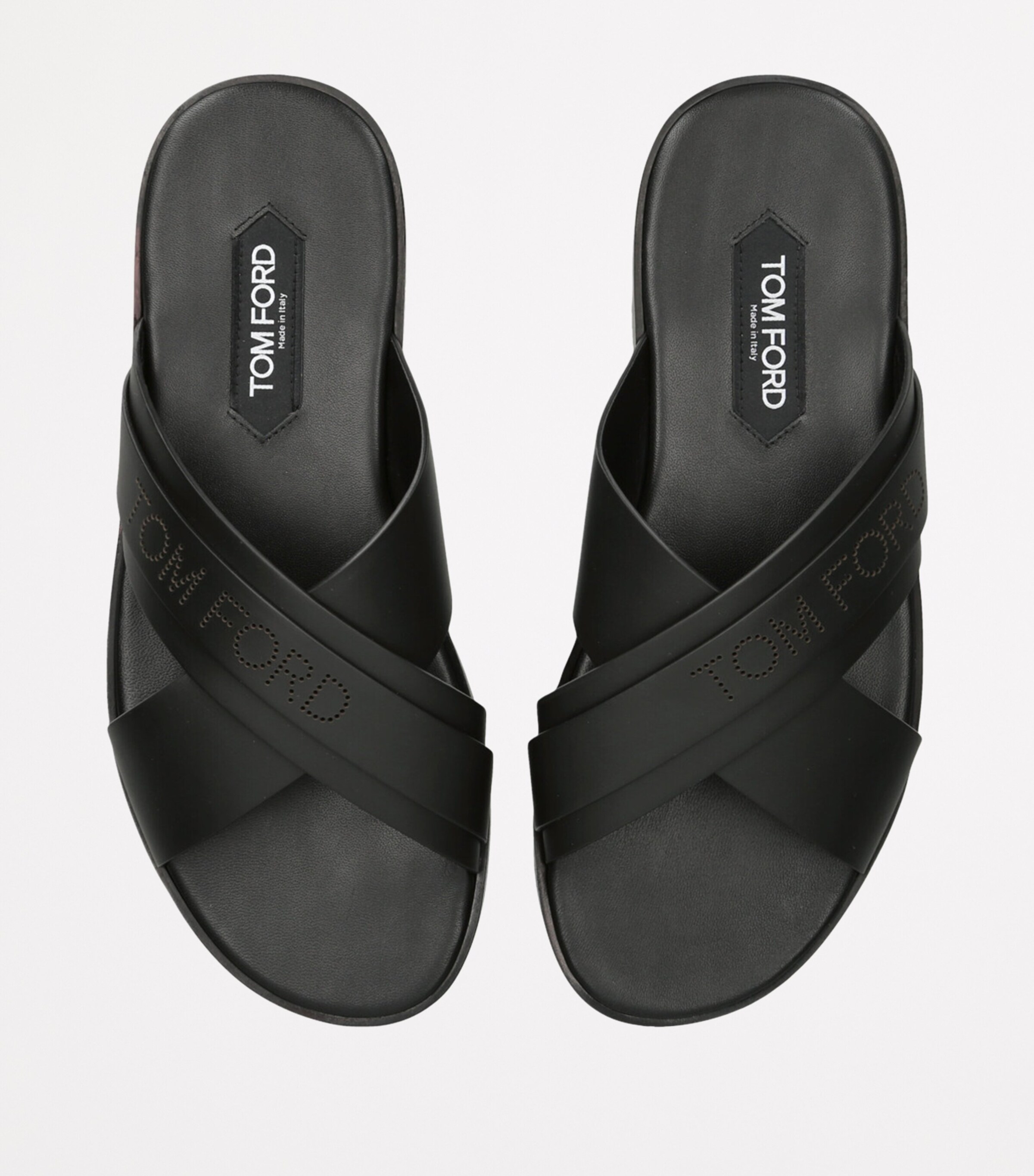 Leather Preston Slides BLACK Image 4