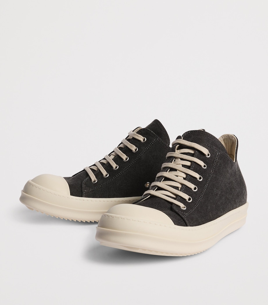 Rick Owens Canvas Low-Top Sneakers Grvl/mlk/mlk Image 3