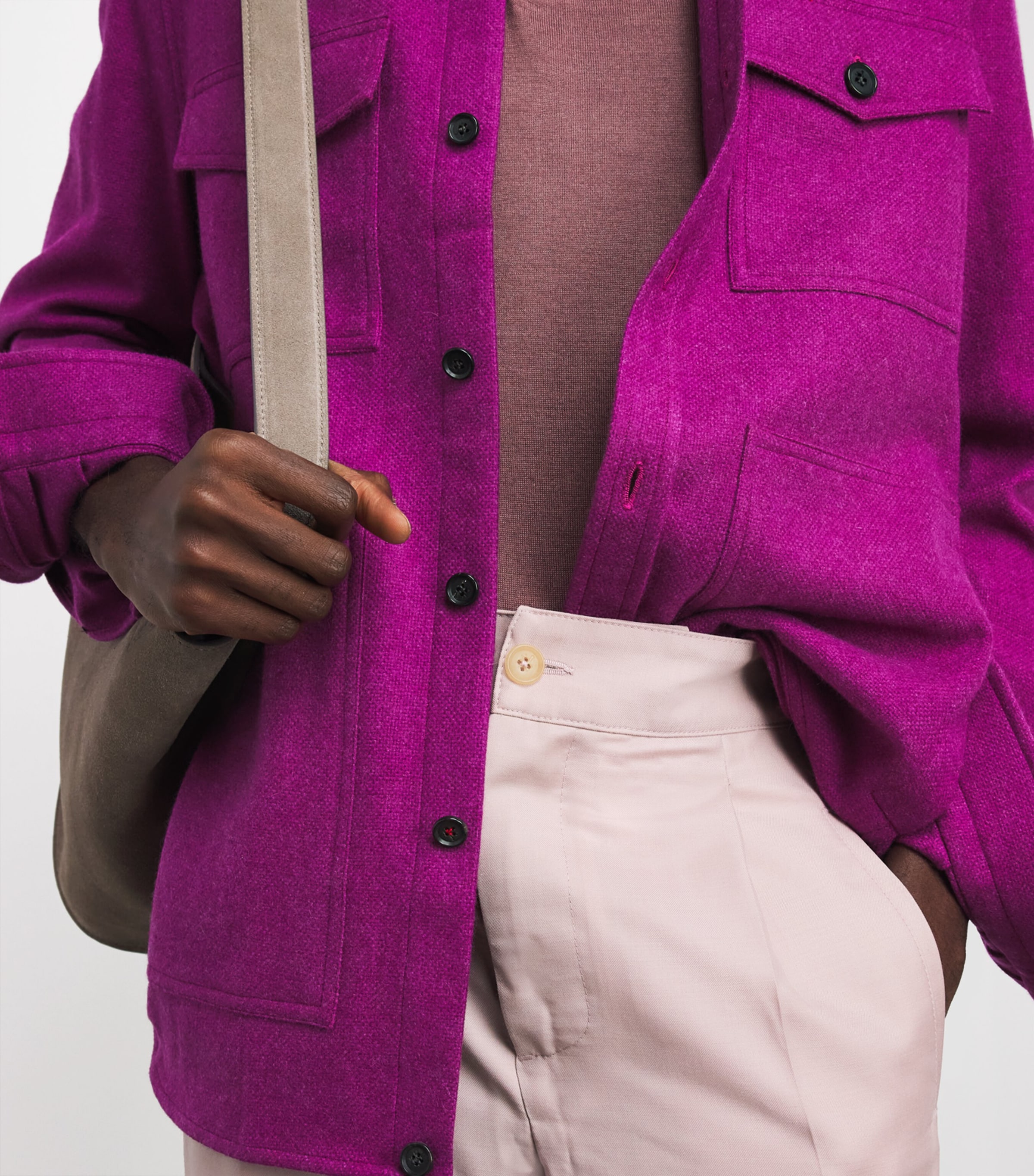 Isaia Mens Cashmere Overshirt Image 3
