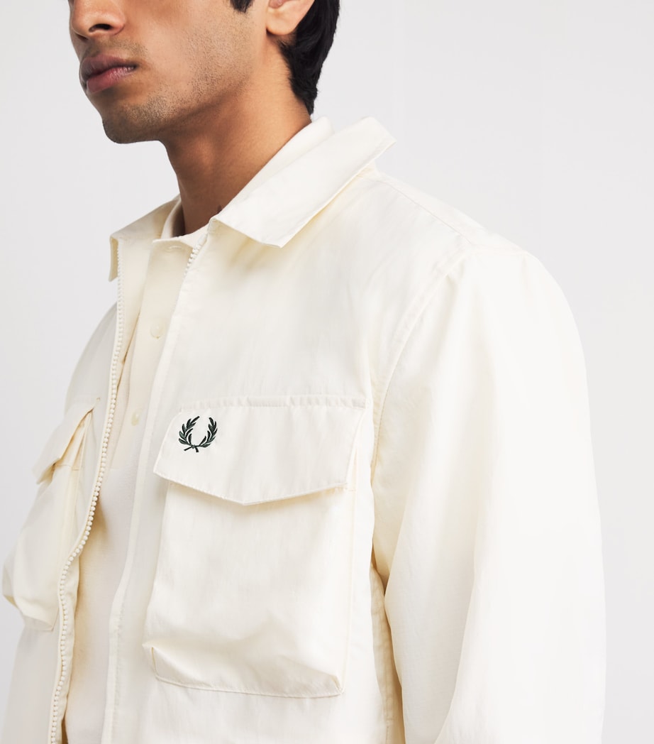 Fred Perry Mens Cotton Logo Polo Shirt Ecru Image 3