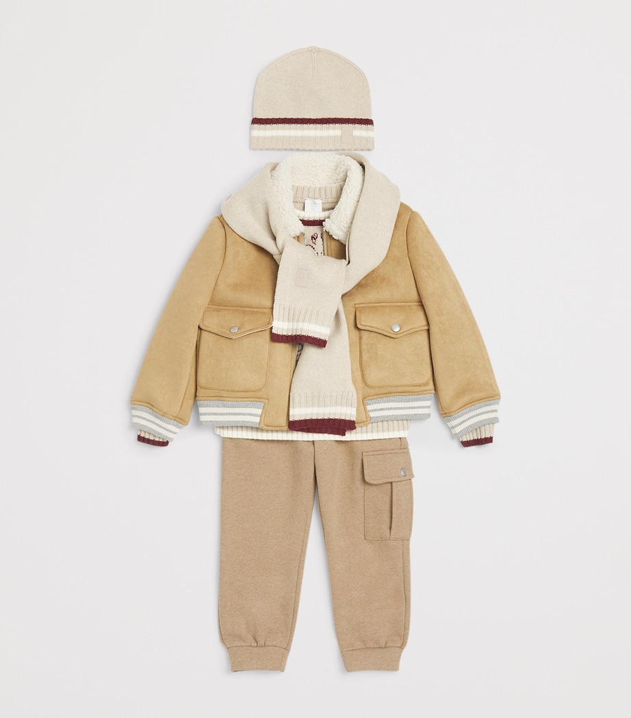 Cotton-Cashmere Sweatpants (2-16 Years) 876AVBEIGE MD/AVORIO Image 3