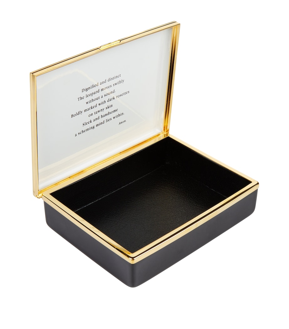 Enamel Twin Leopards Box BLACK Image 2