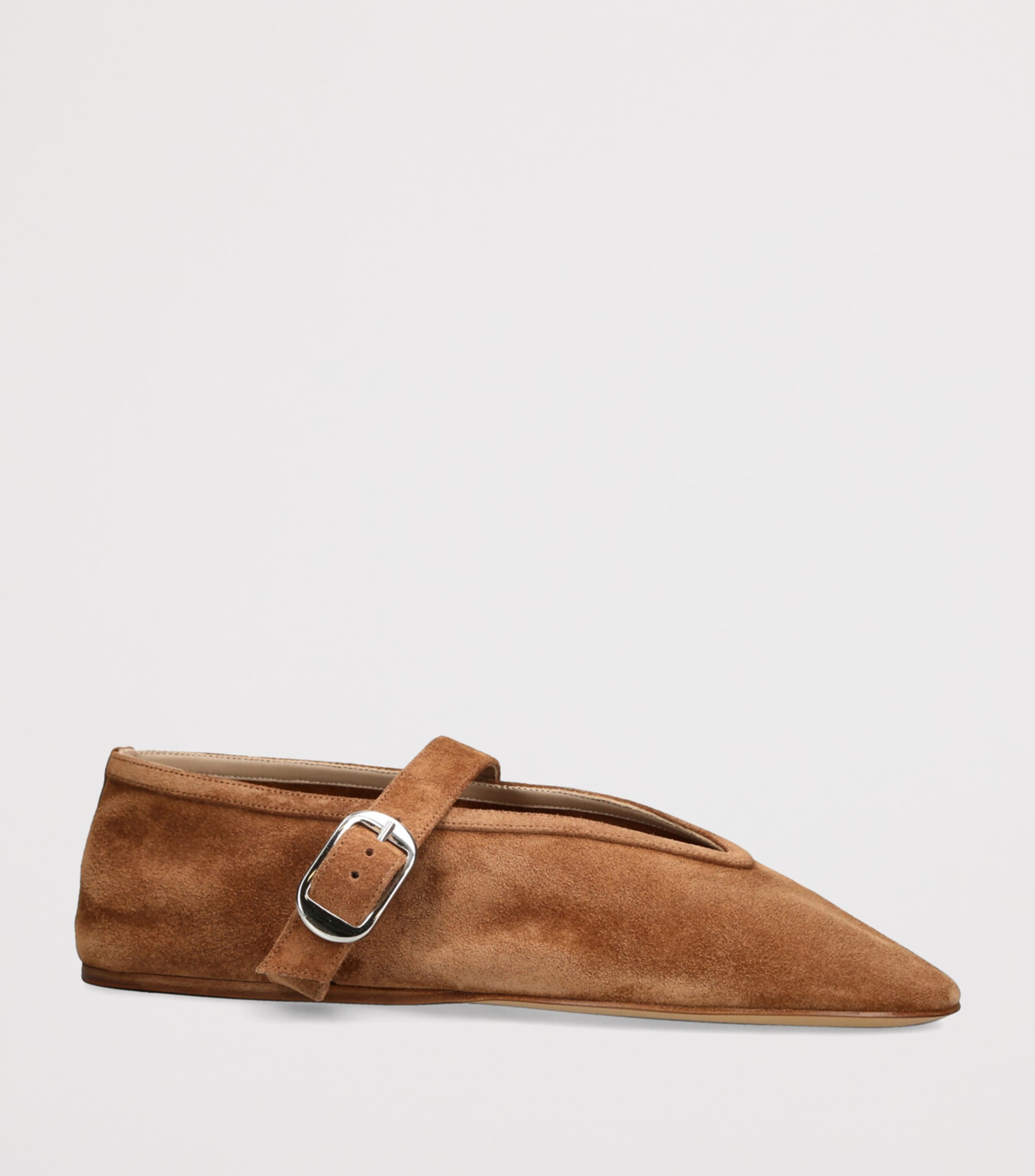 Le Monde Beryl Suede Stella Flats Mid Brown Image 3