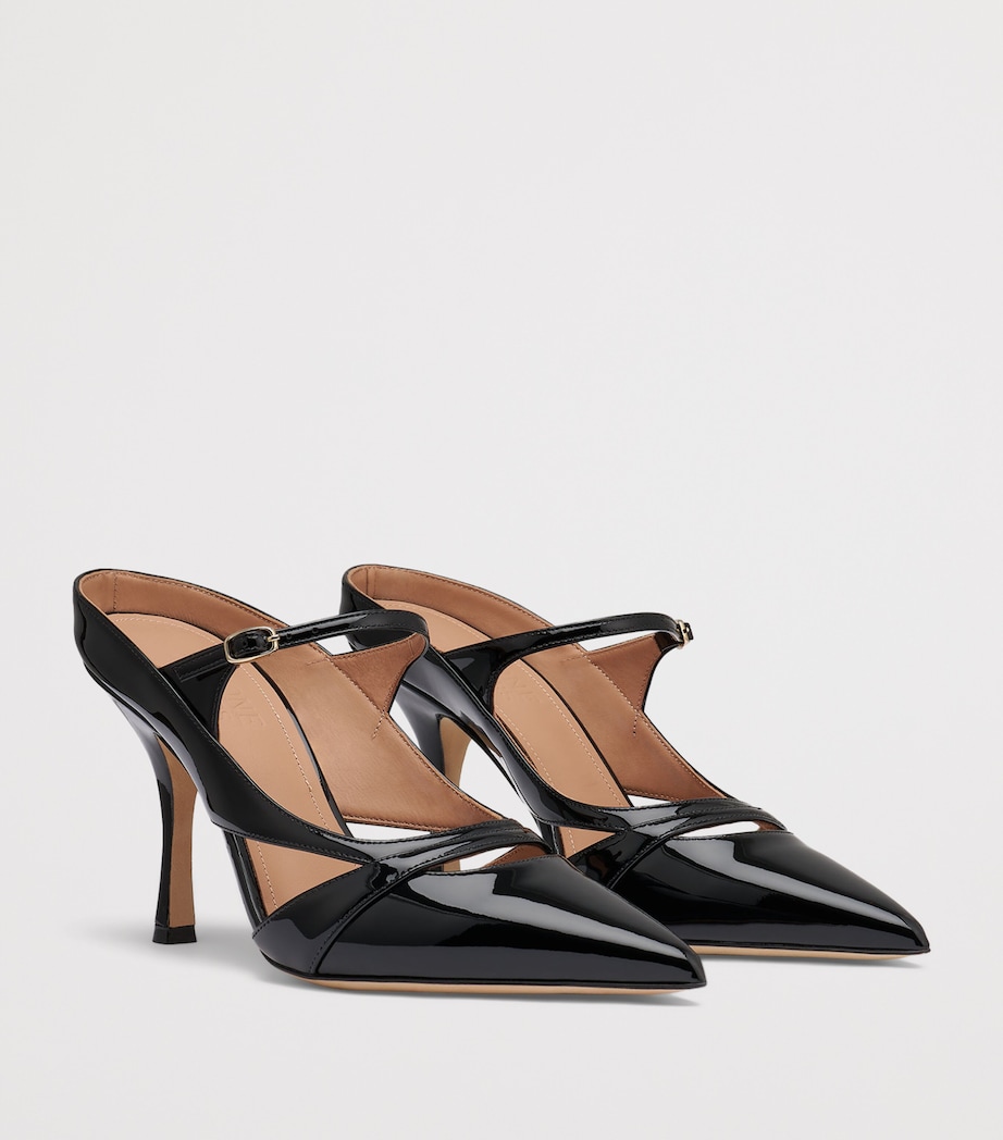 Malone Souliers Patent Leather Patty Heeled Mules 90 Black Image 3