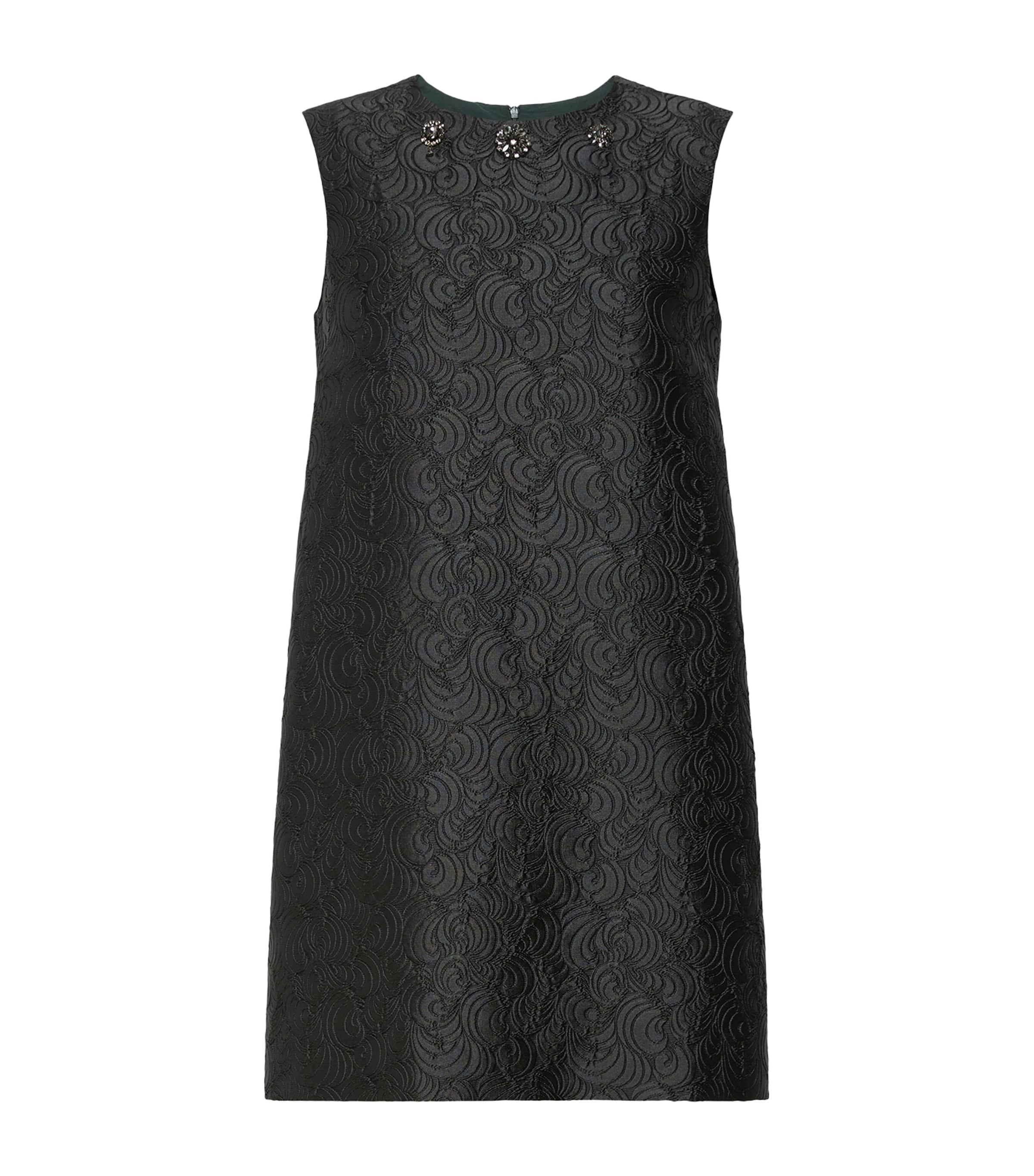 Max Mara Womens Crystal Jacquard Mini Shift Dress Dark Green Image 1