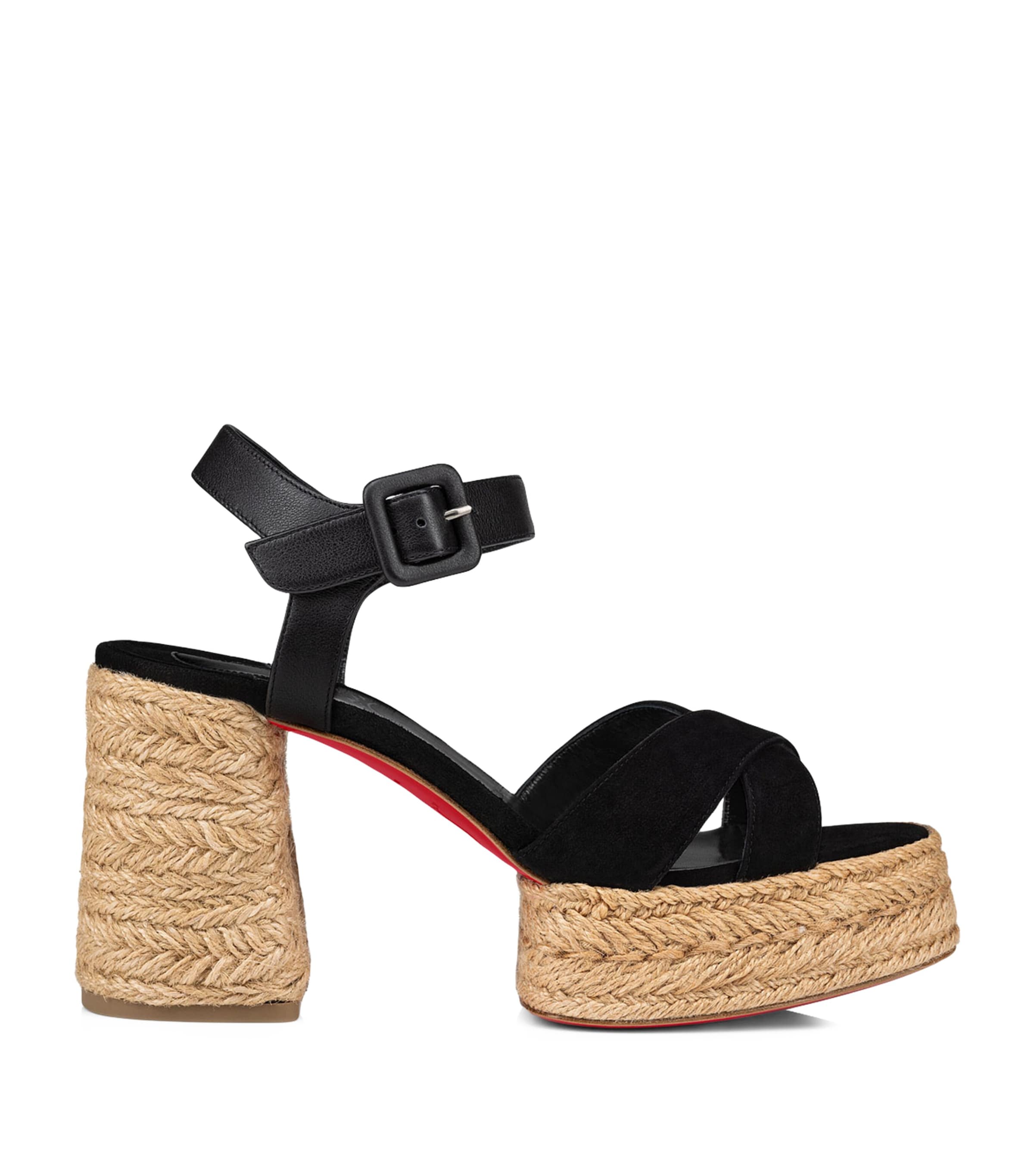 Christian Louboutin Calakala Suede Espadrille Sandals 70 In Black