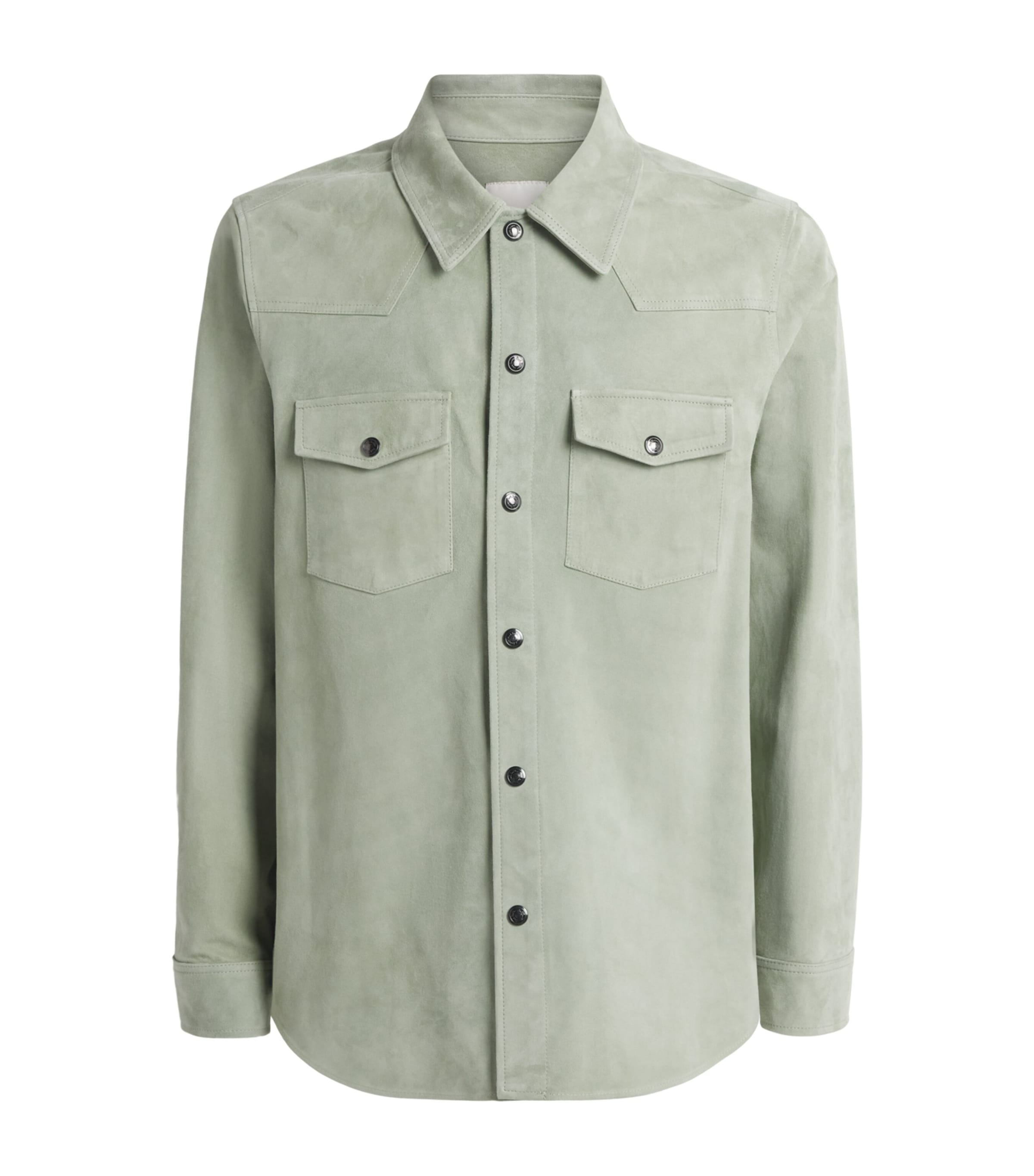 Paul Smith Mens Suede Slim Overshirt Green Image 1