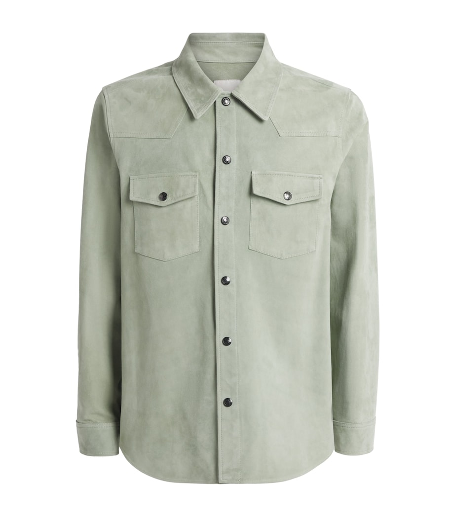 Paul Smith Mens Suede Slim Overshirt Green Image 1