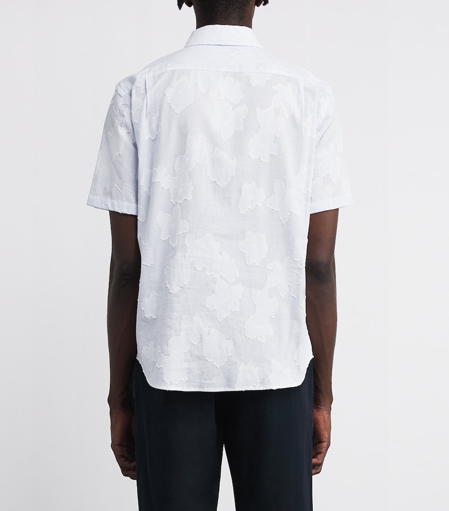 Cotton Fil Coupé Short-Sleeve Shirt WHITE/RAIN-872OWC Image 4