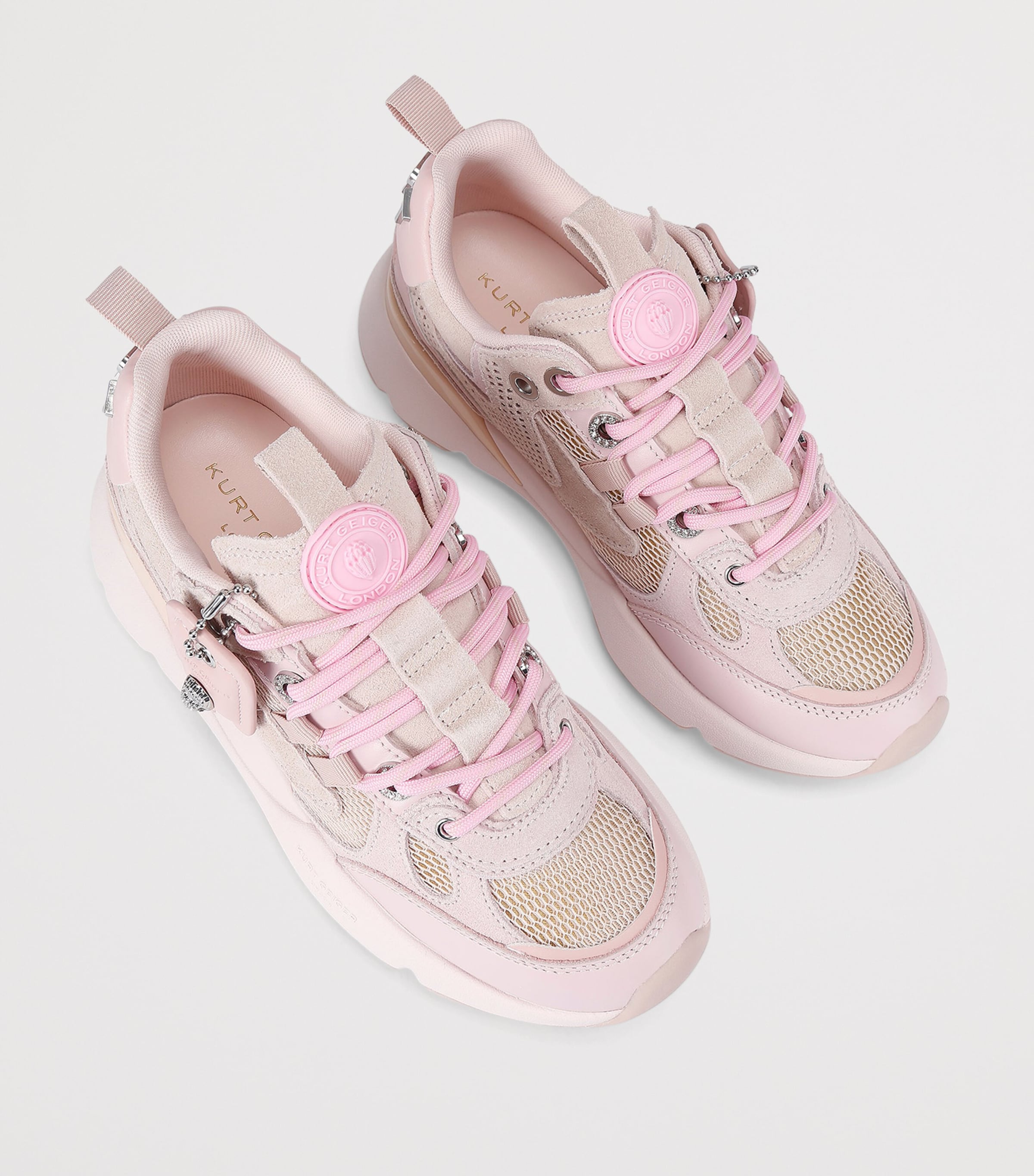 Kurt Geiger London Suede Kurt Runner Sneakers Pale Pink Image 4