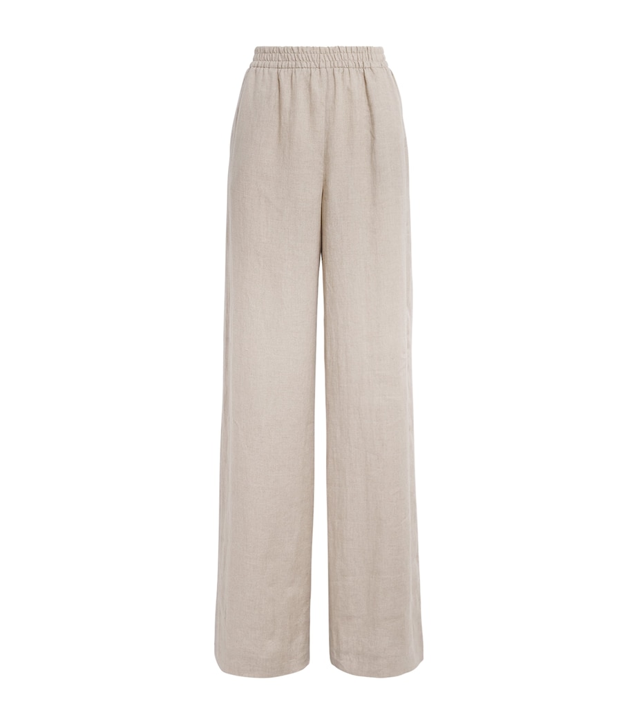 x Harrods Linen Elasticated Palazzo Trousers SABBIA Image 1