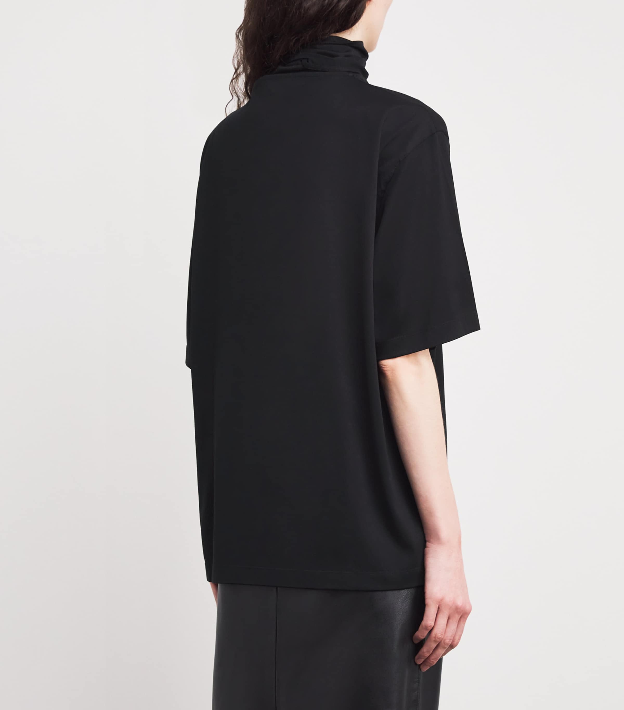 Cotton Foulard T-Shirt BK999 BLACK Image 4