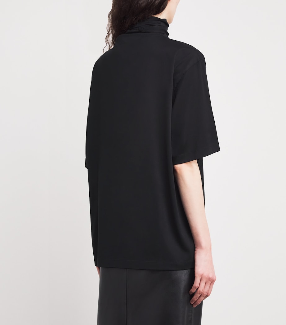 Cotton Foulard T-Shirt BK999 BLACK Image 4