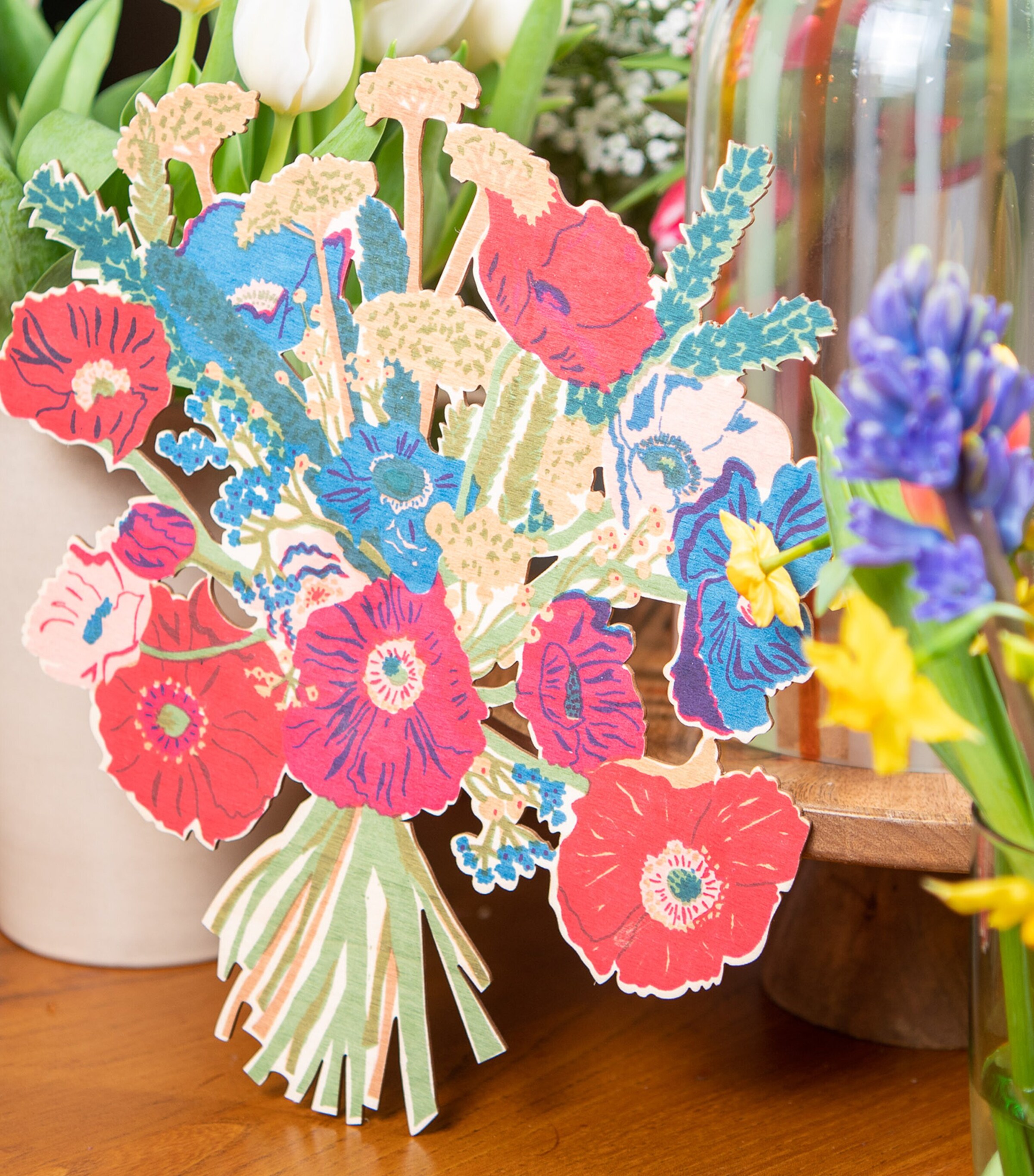 East End Press Poppy Bouquet Decorative Wreath Mixed Image 9