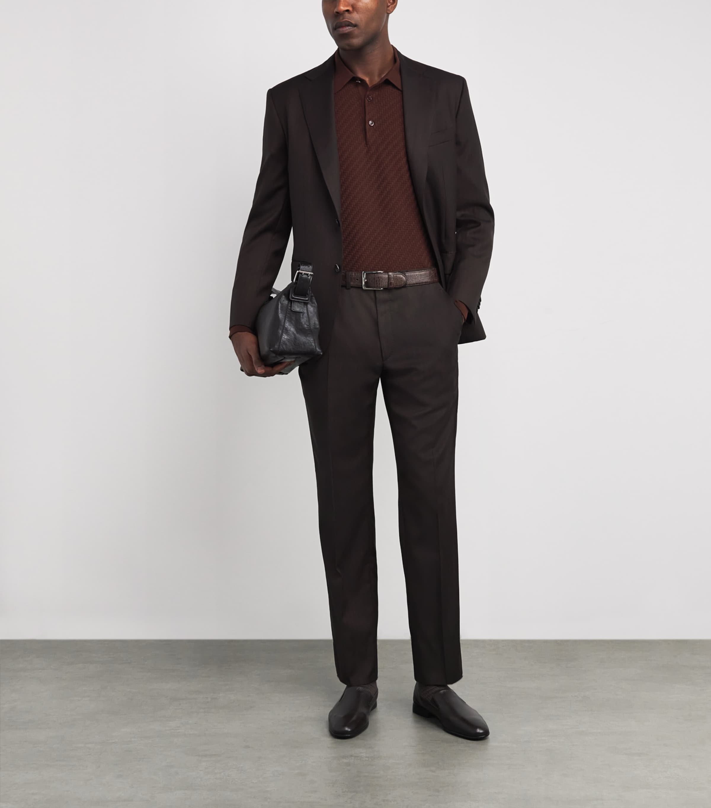 Cotton-Silk-Cashmere Woven Polo Shirt 2300 Image 2