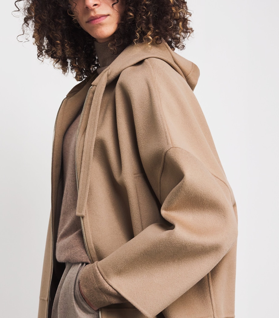 Virgin Wool Zip-Up Hoodie SAND Image 6