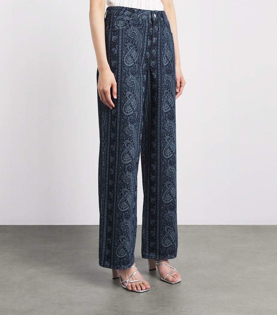 Claudie Pierlot Womens Paisley Straight Jeans Navy Print Image 4
