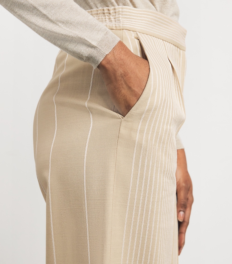 Embroidered Stripe Alanel Trousers AFFOGATO/IVORY Image 6