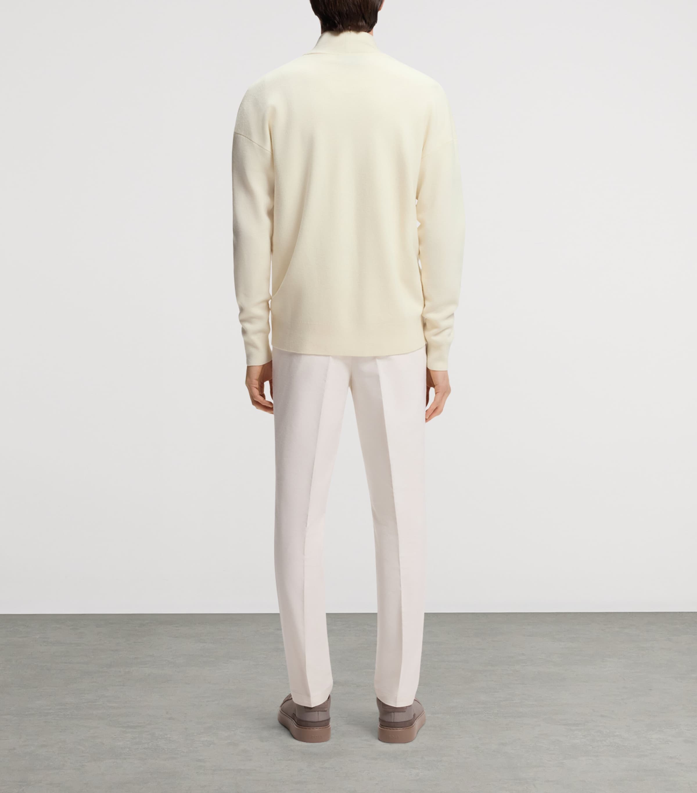 BOSS Mens x Aston Martin Wool Quarter-Zip Sweater Image 3