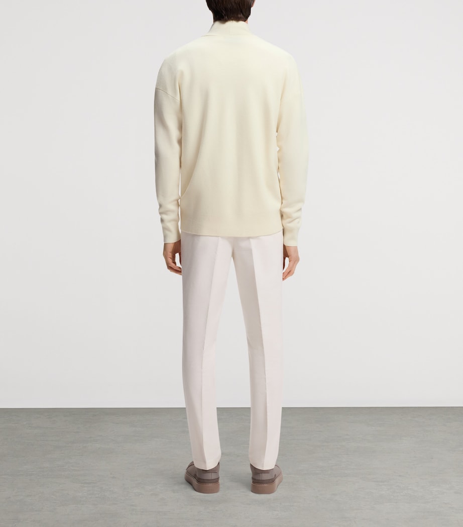 BOSS Mens x Aston Martin Wool Quarter-Zip Sweater Image 3