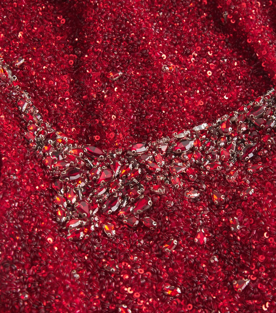Beaded Kaity Mini Dress RED Image 2