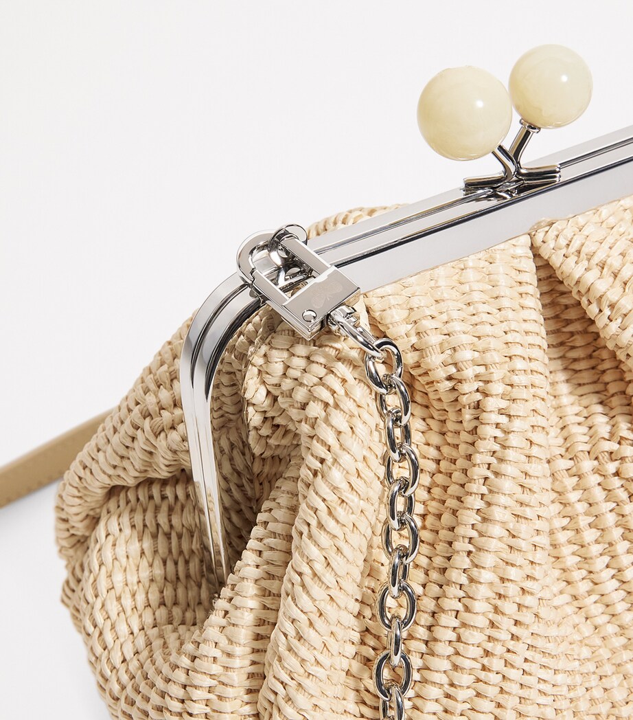 Small Raffia-Effect Pasticcino Bag MILK Image 6