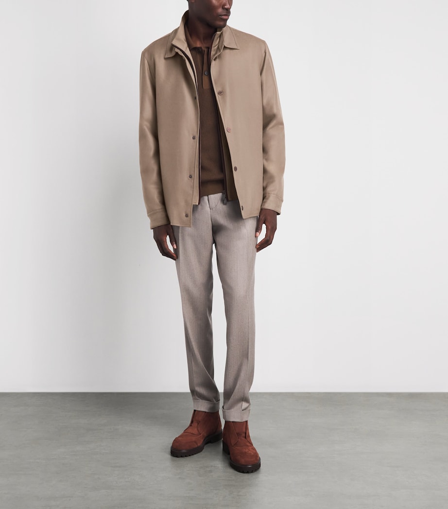 Colombo Mens Cashmere Hybrid Jacket Brown Image 2