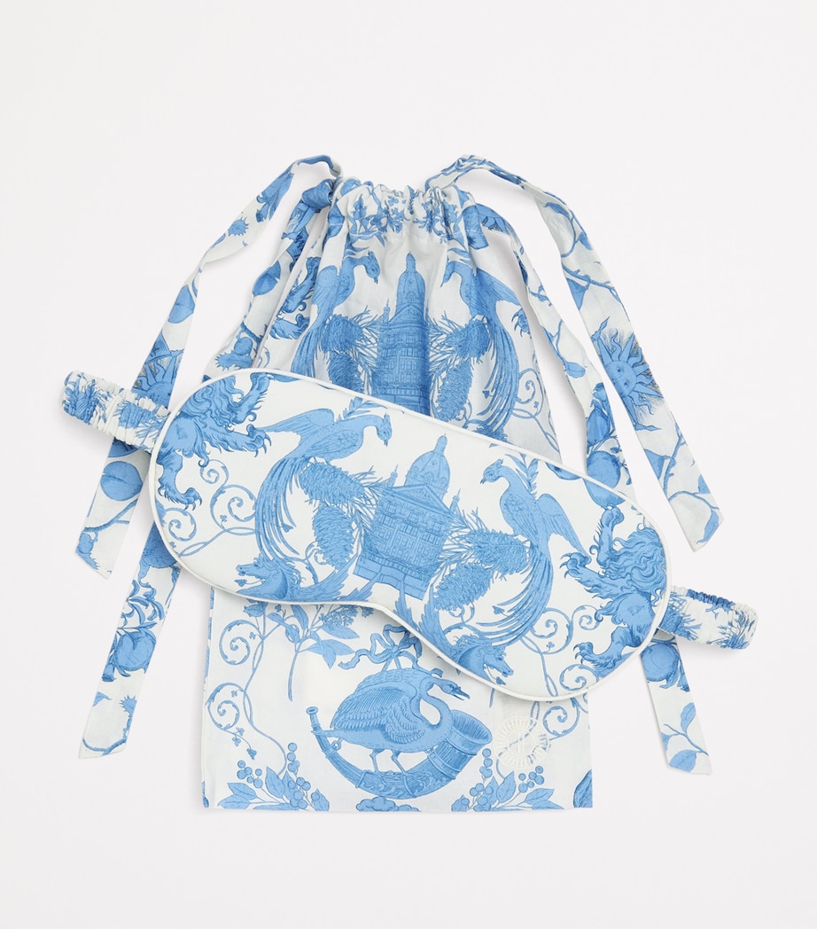 Cotton Menagerie Print Sleep Mask BLUE Image 4
