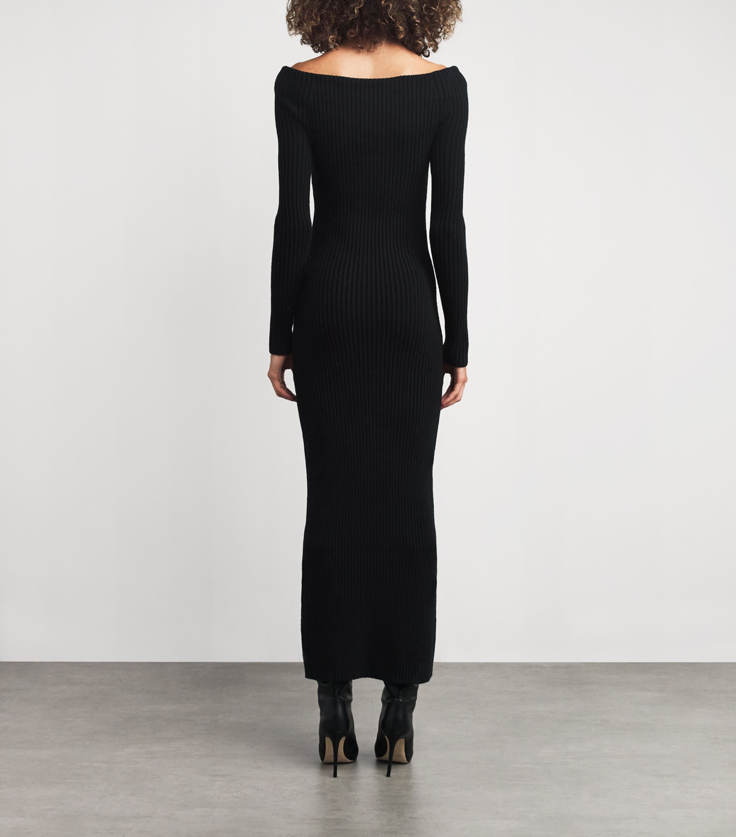 Wool-Blend Maxi Dress BLACK Image 4