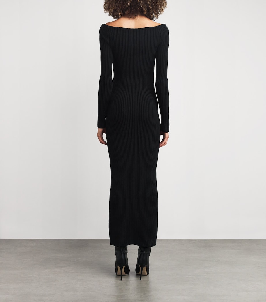 Wool-Blend Maxi Dress BLACK Image 4