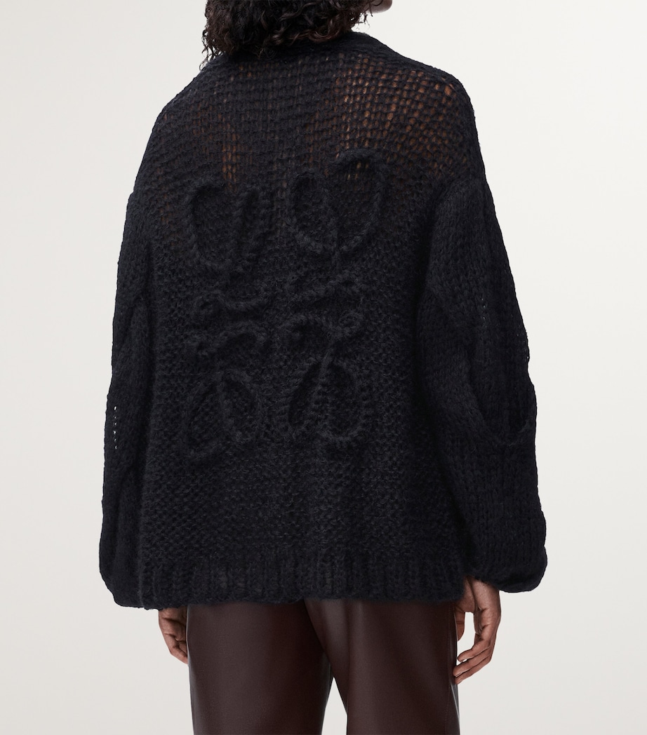 Mohair-Blend Anagram Cardigan BLACK Image 4