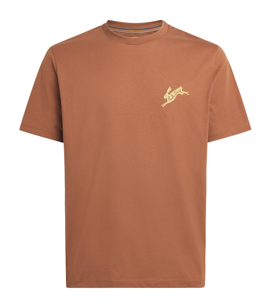 Paul Smith Mens Cotton Bunny Logo T-Shirt Brown Image 1