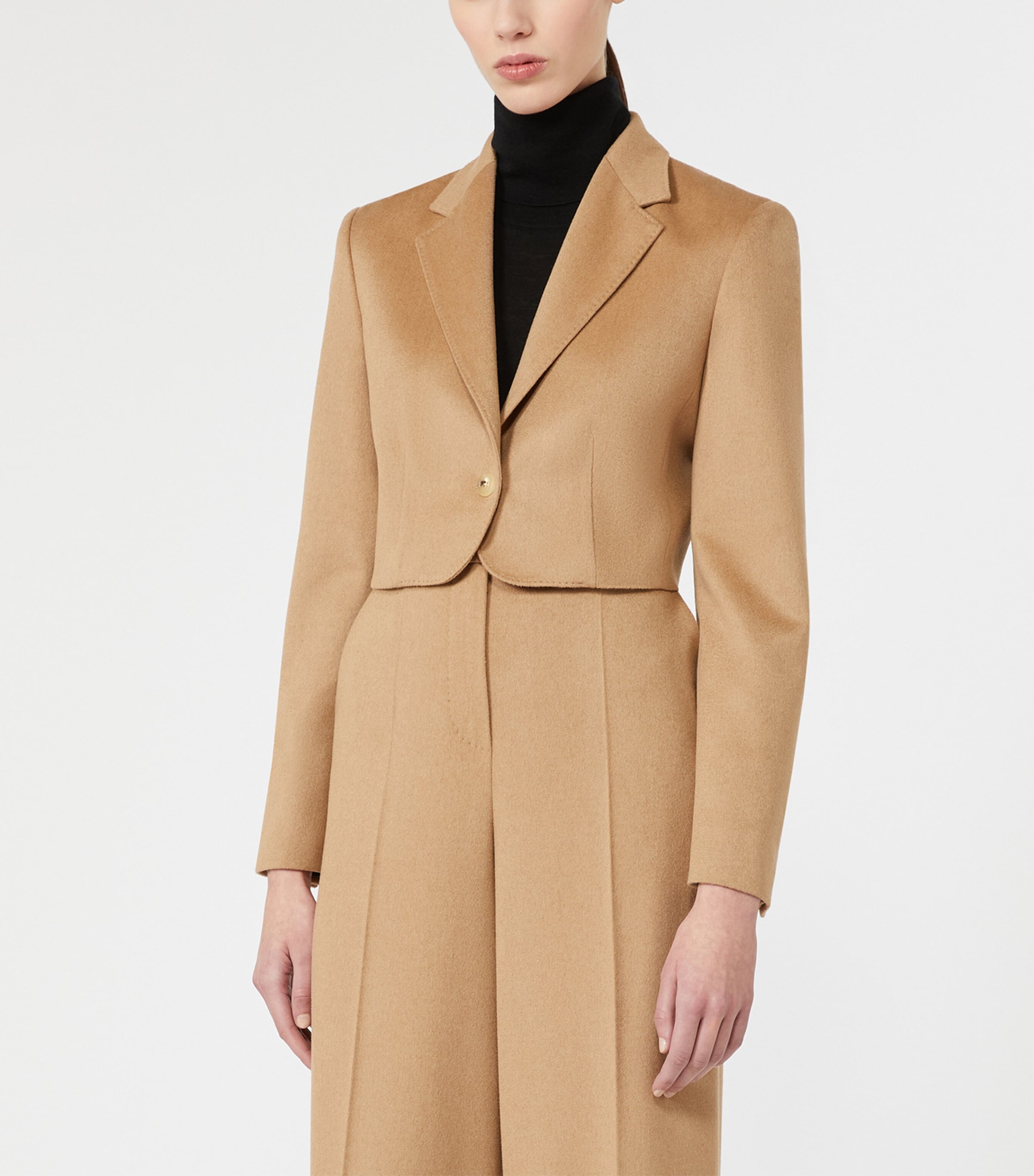 Max Mara Womens Camelwool Cropped Blazer Camel Image 3