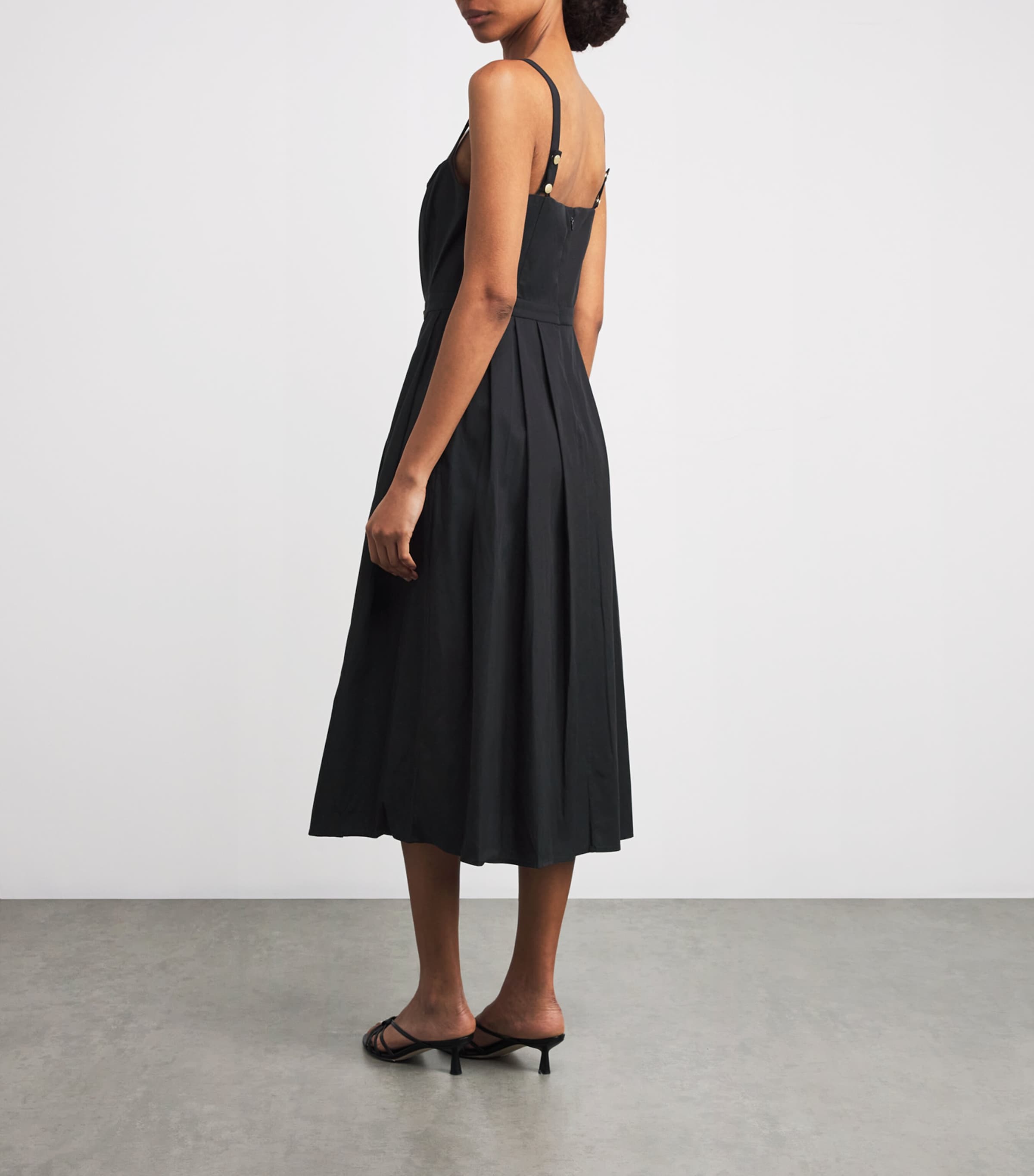 Poplin Esmerelda Midi Dress BLACK BLAC Image 3