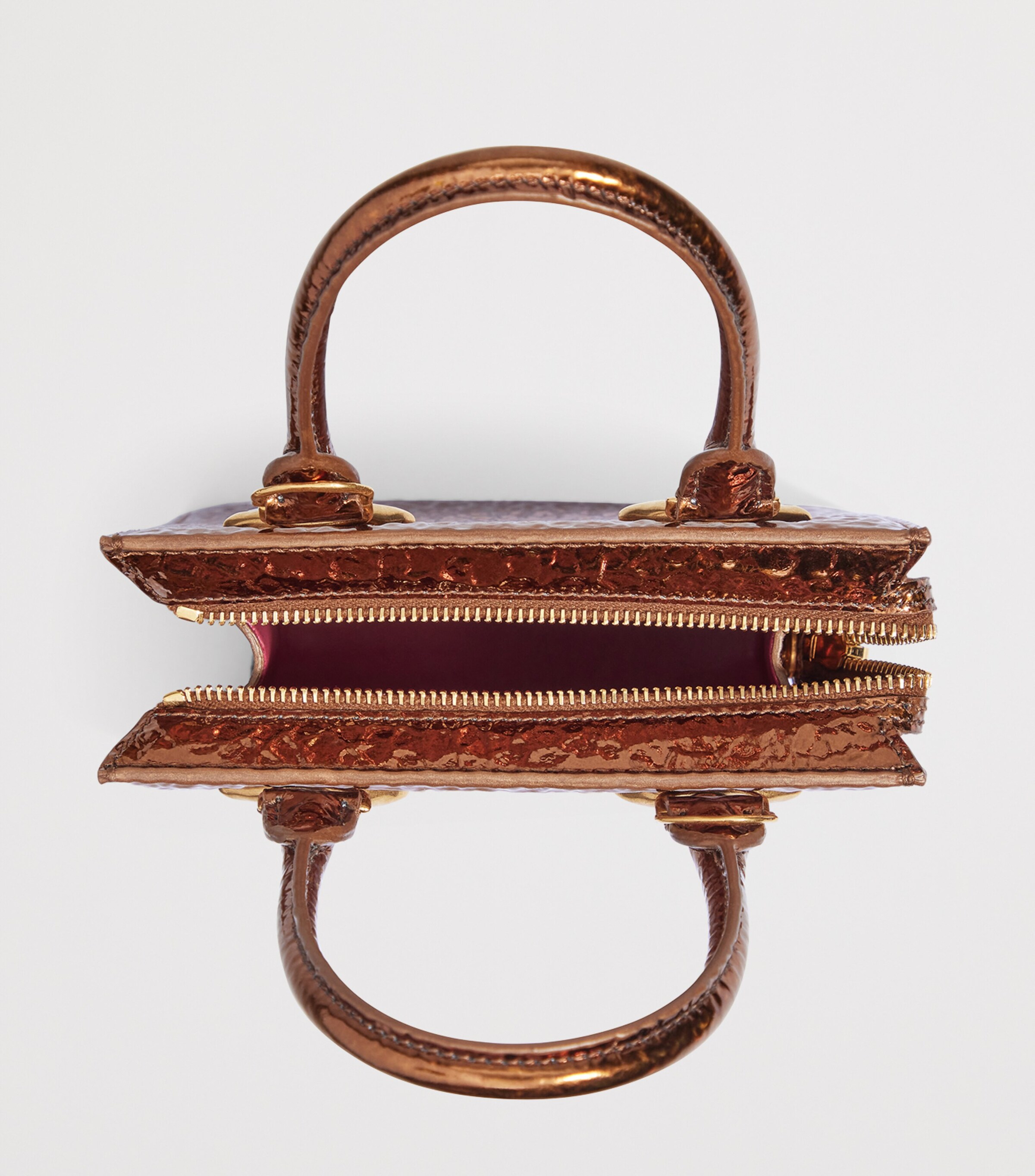 Mini Metallic Leather Face Bag 302 ROUILLE Image 4