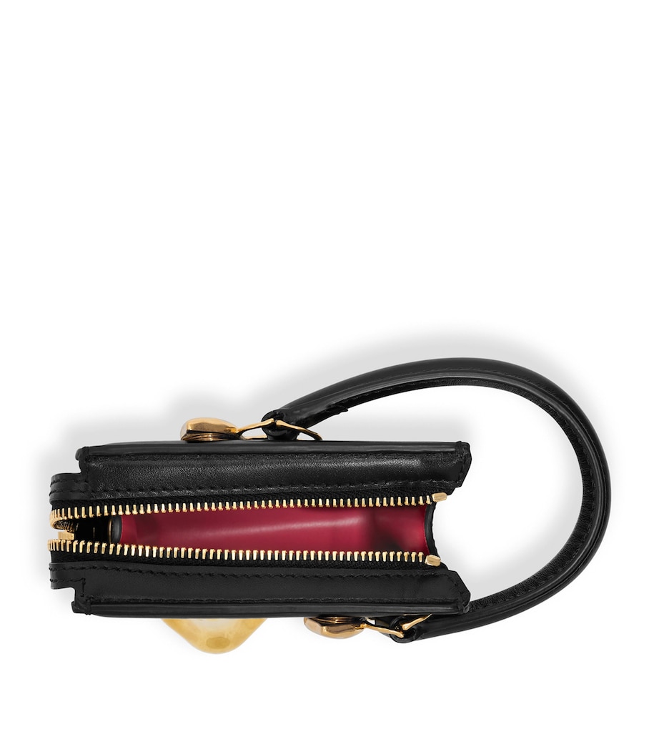 Leather Face Phone Clutch Bag 999 BLACK Image 2