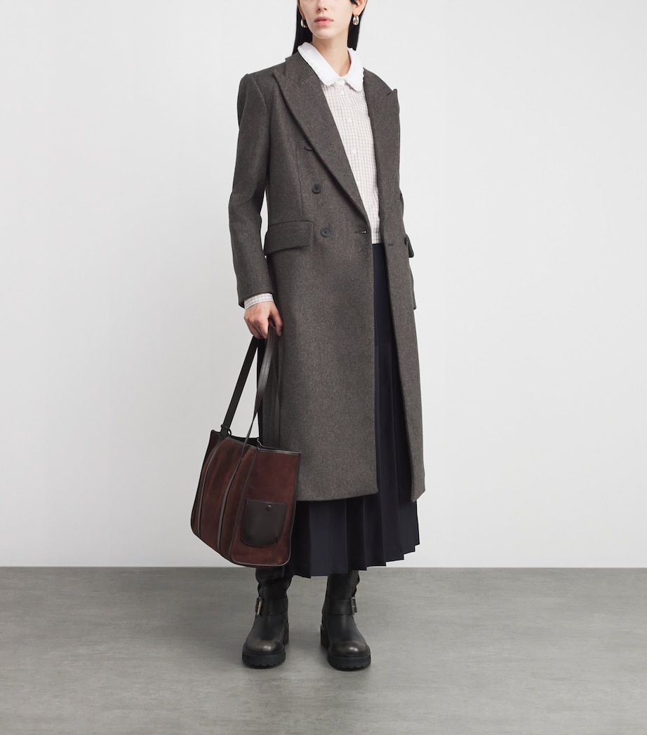 Wool-Blend Double-Breasted Coat DARK GREY Image 2