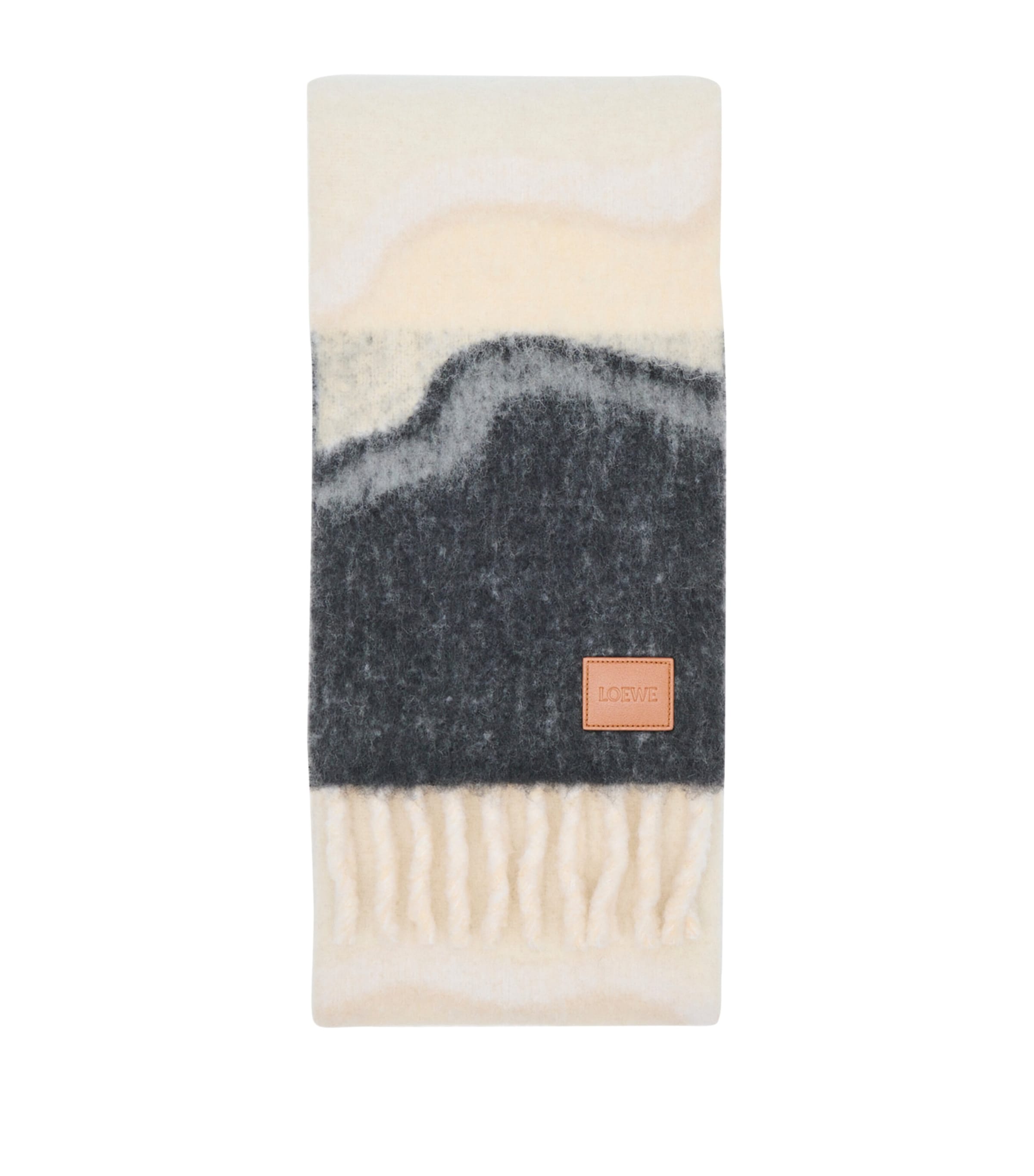 Shop Loewe Alpaca-blend Marble Scarf In Nude