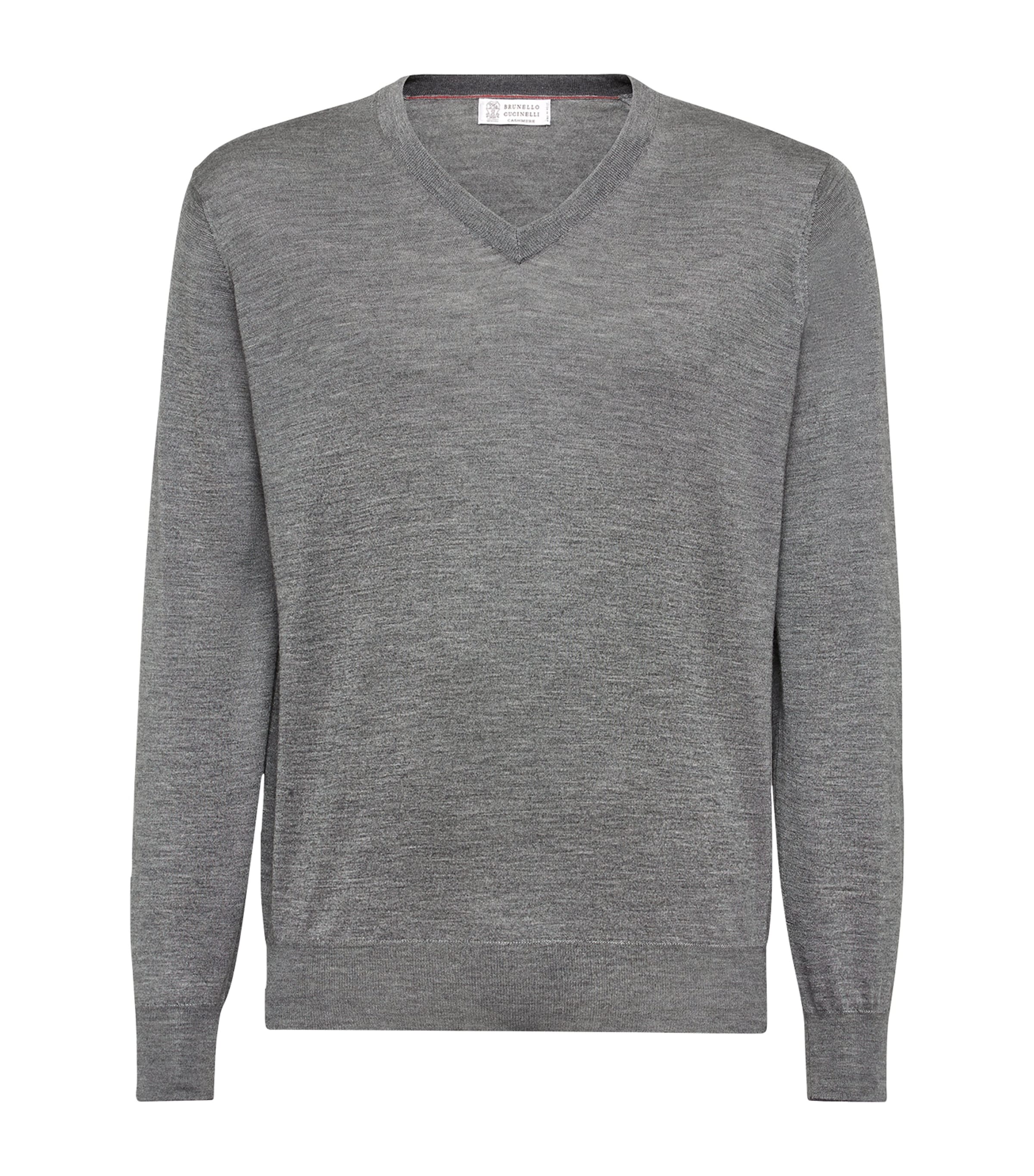 Brunello Cucinelli Cashmere-Silk V-Neck Sweater | Harrods UK