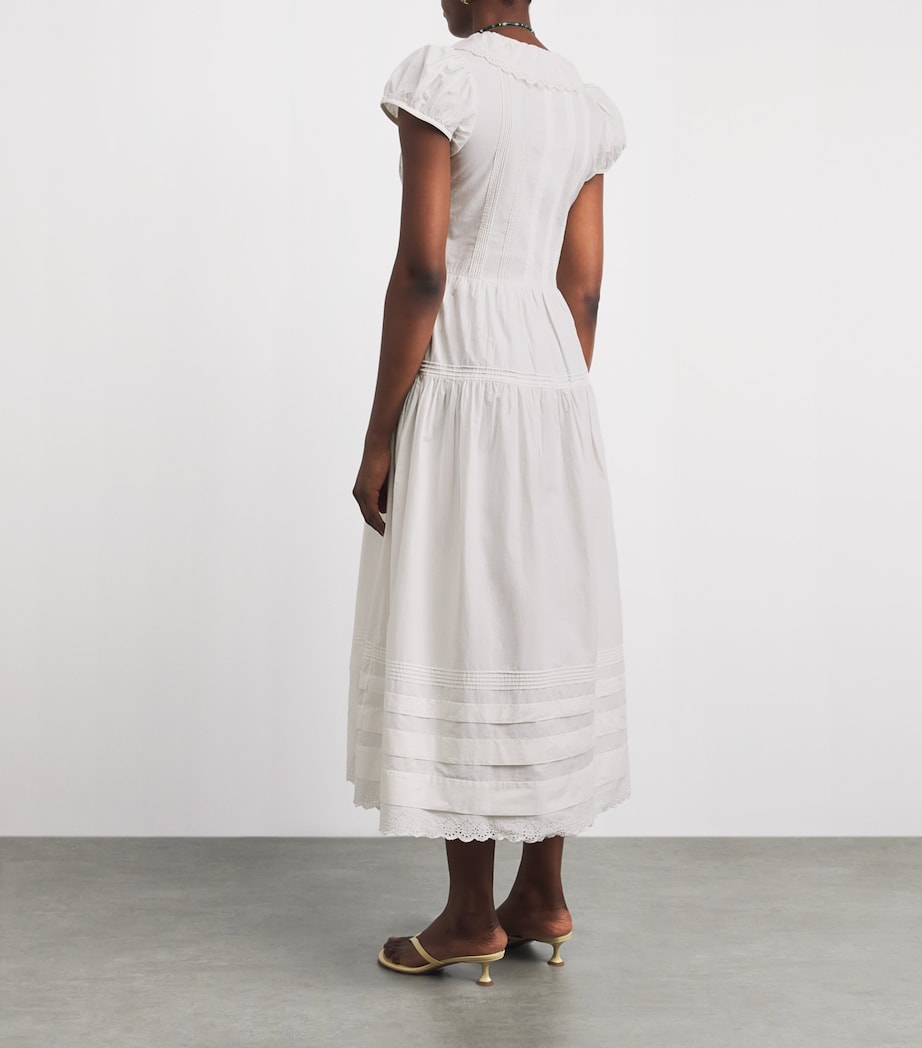 DÔEN Womens Organic Cotton Eliette Maxi Dress Salt Image 4