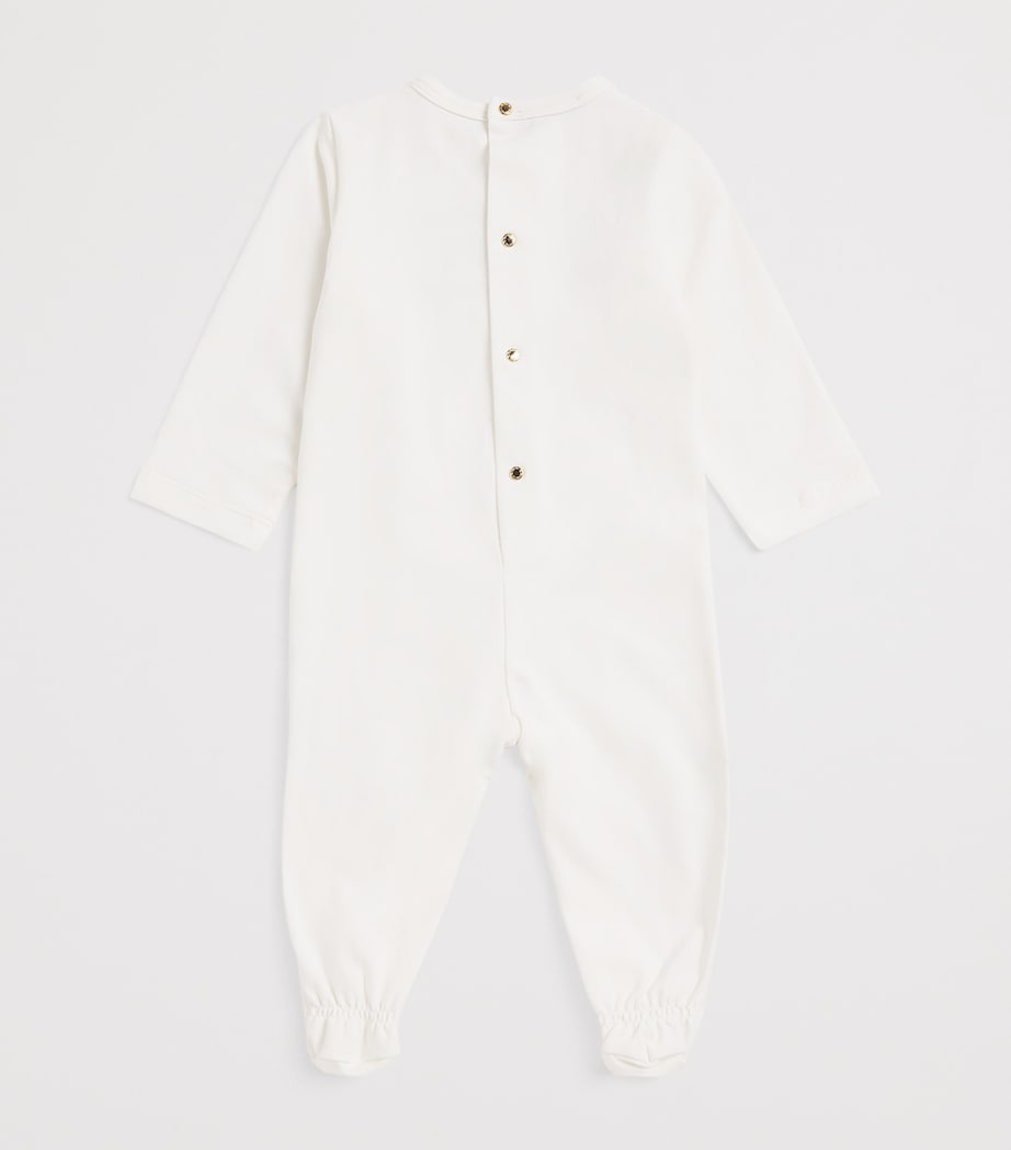 Cotton-Blend Logo All-In-One (1-18 Months) 6W010-WHTE+BLCK+GLD Image 2