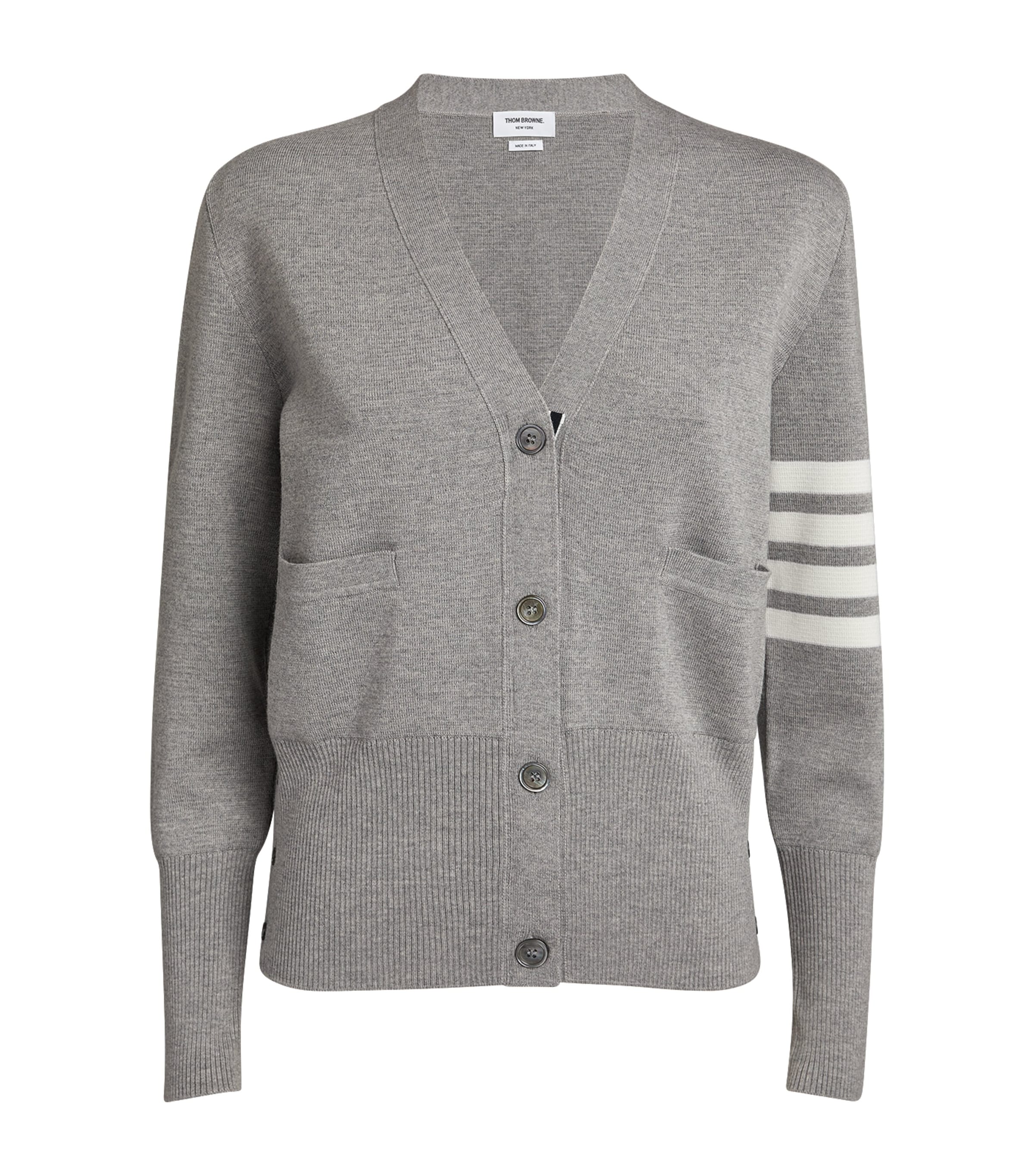 Shop Thom Browne 4-bar Cardigan In Grey