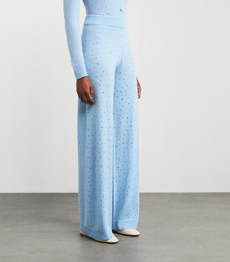 Wool-Cashmere Crystal-Embellished Trousers 11 BLUE Image 3