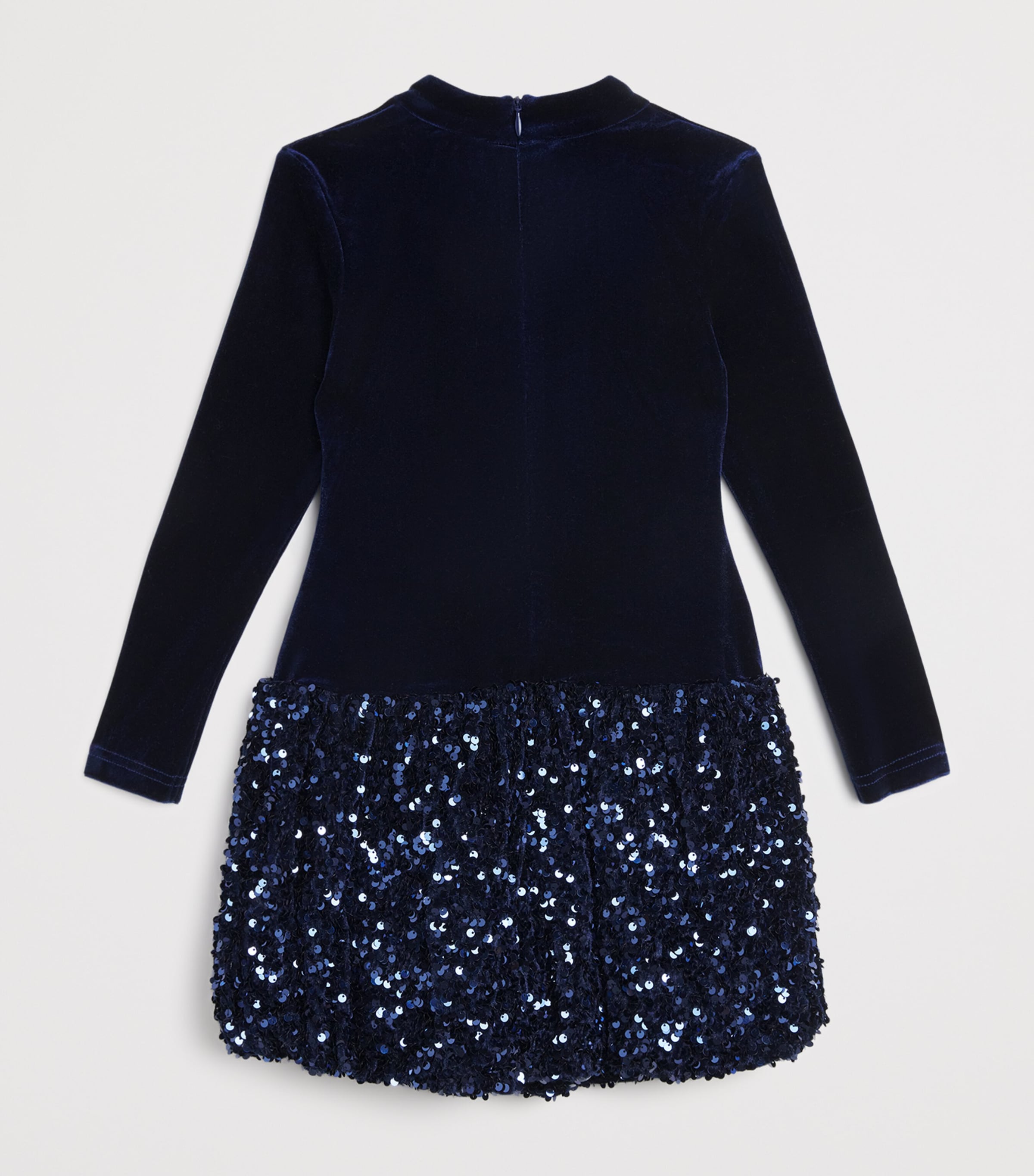 Velvet-Sequin Andi Bubble Dress (4-10 Years) NAVY Image 2
