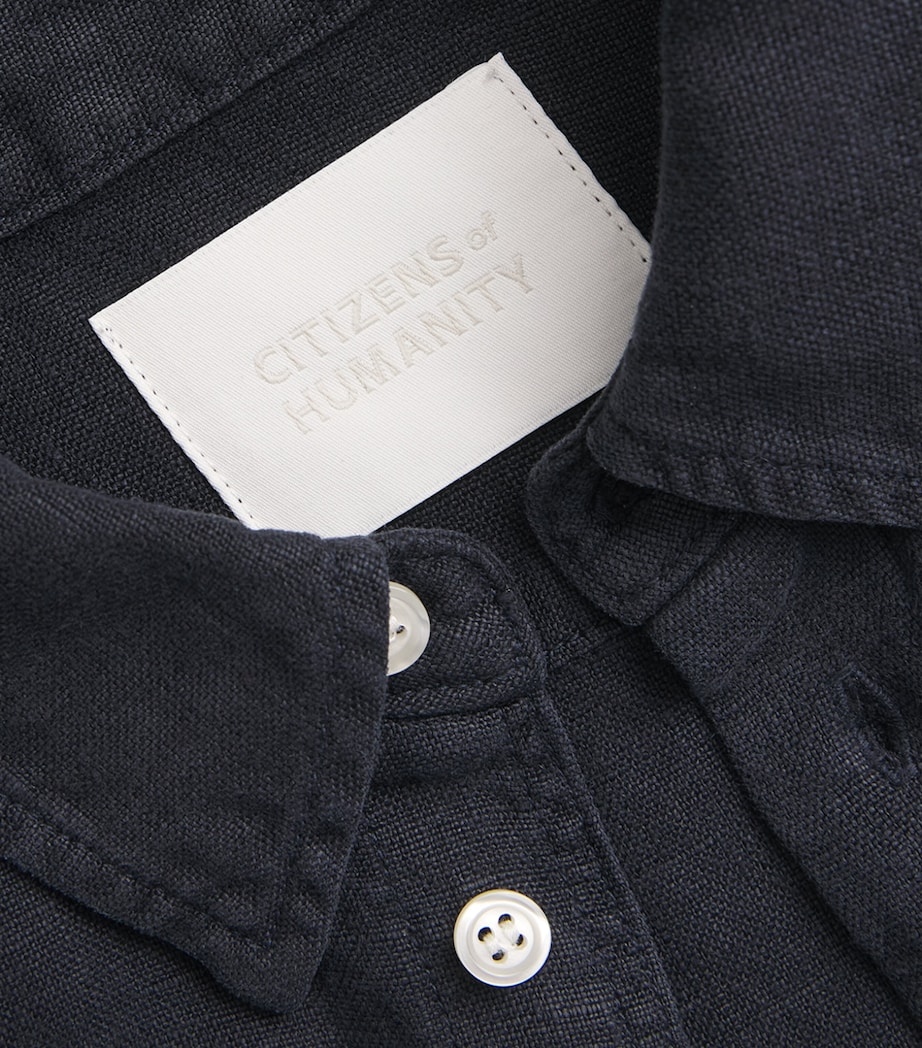 Citizens of Humanity Mens Linen Cairo Shirt Navy Image 6
